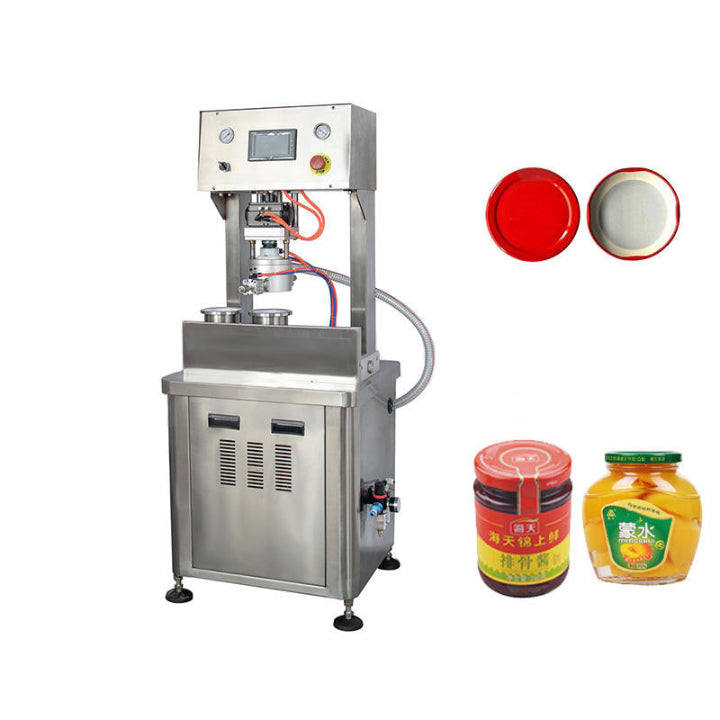 2 Head Glass Cans Vacuum Capping Machine