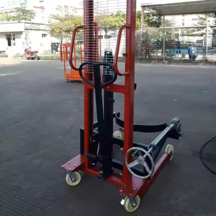 Manual Oil Drum Stacker Hand Cranked Forklift