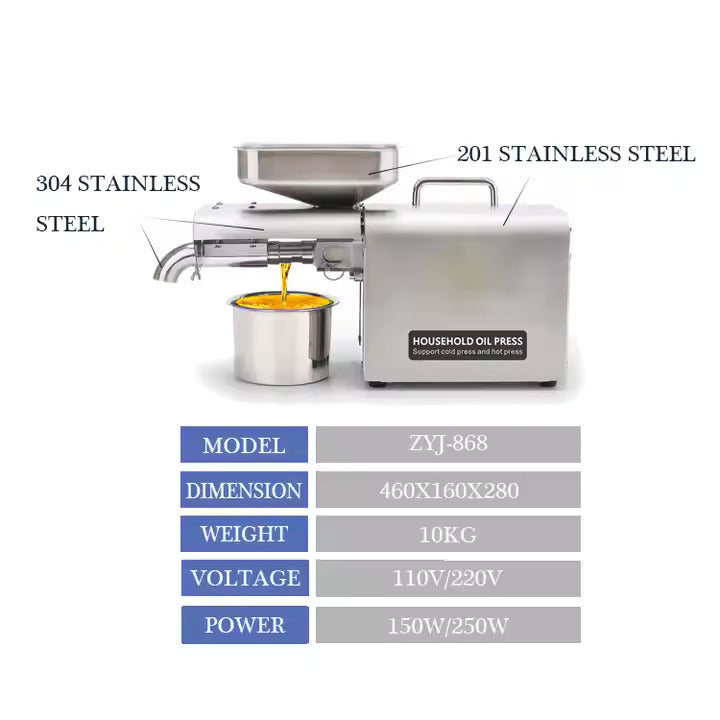 Small Household Peanut Sesame Nut Oil Press Portable