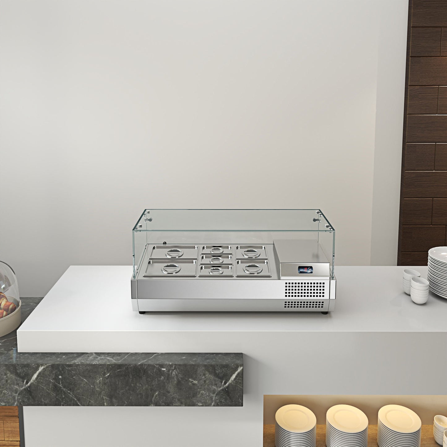 Pizza Salad Preparation Table