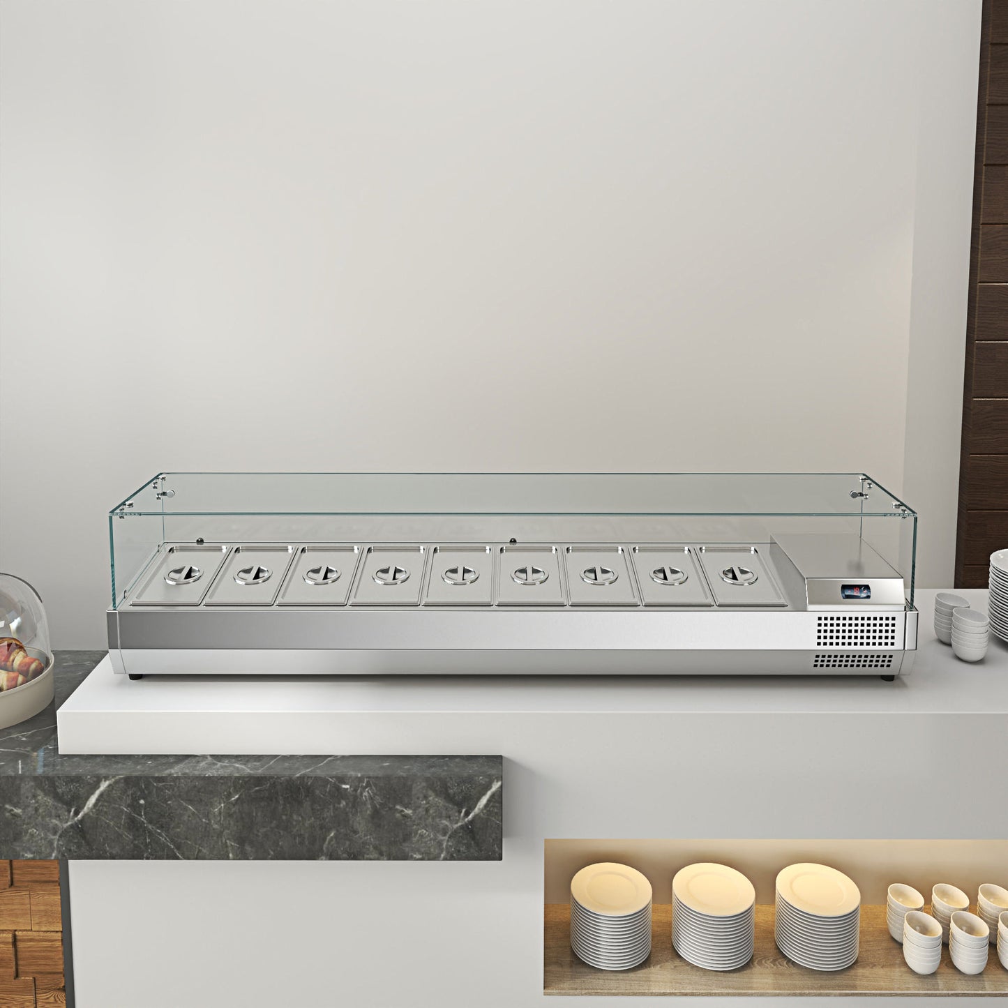 Pizza Salad Preparation Table