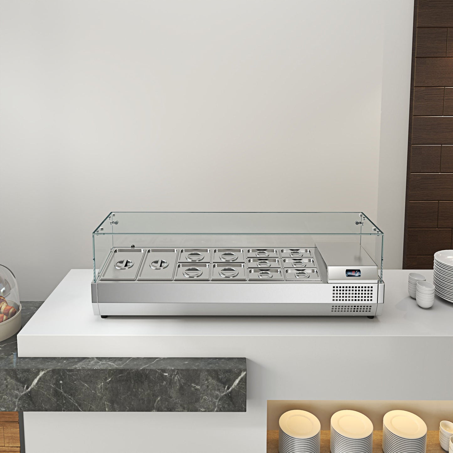 Pizza Salad Preparation Table